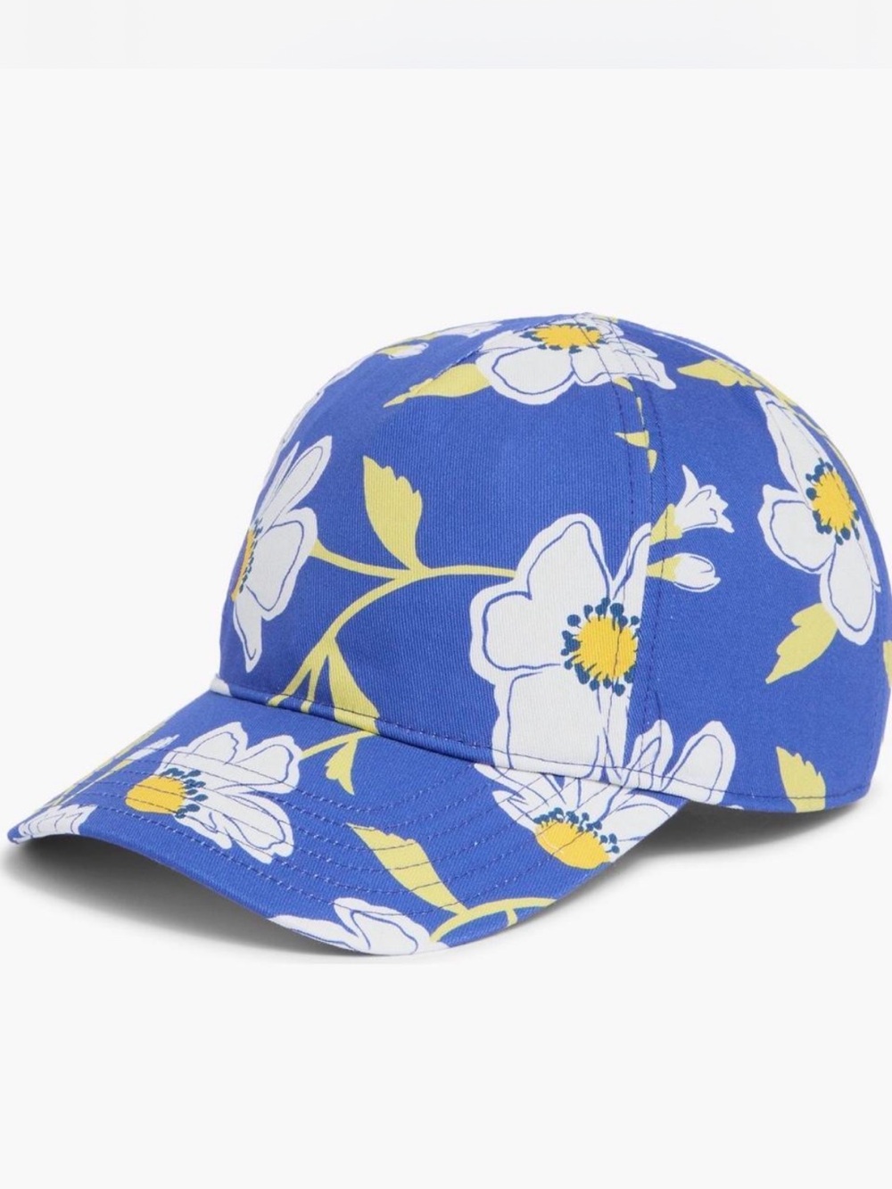 kate spade Blue Floral Baseball Cap wild blue iris NWT $78 MSRP